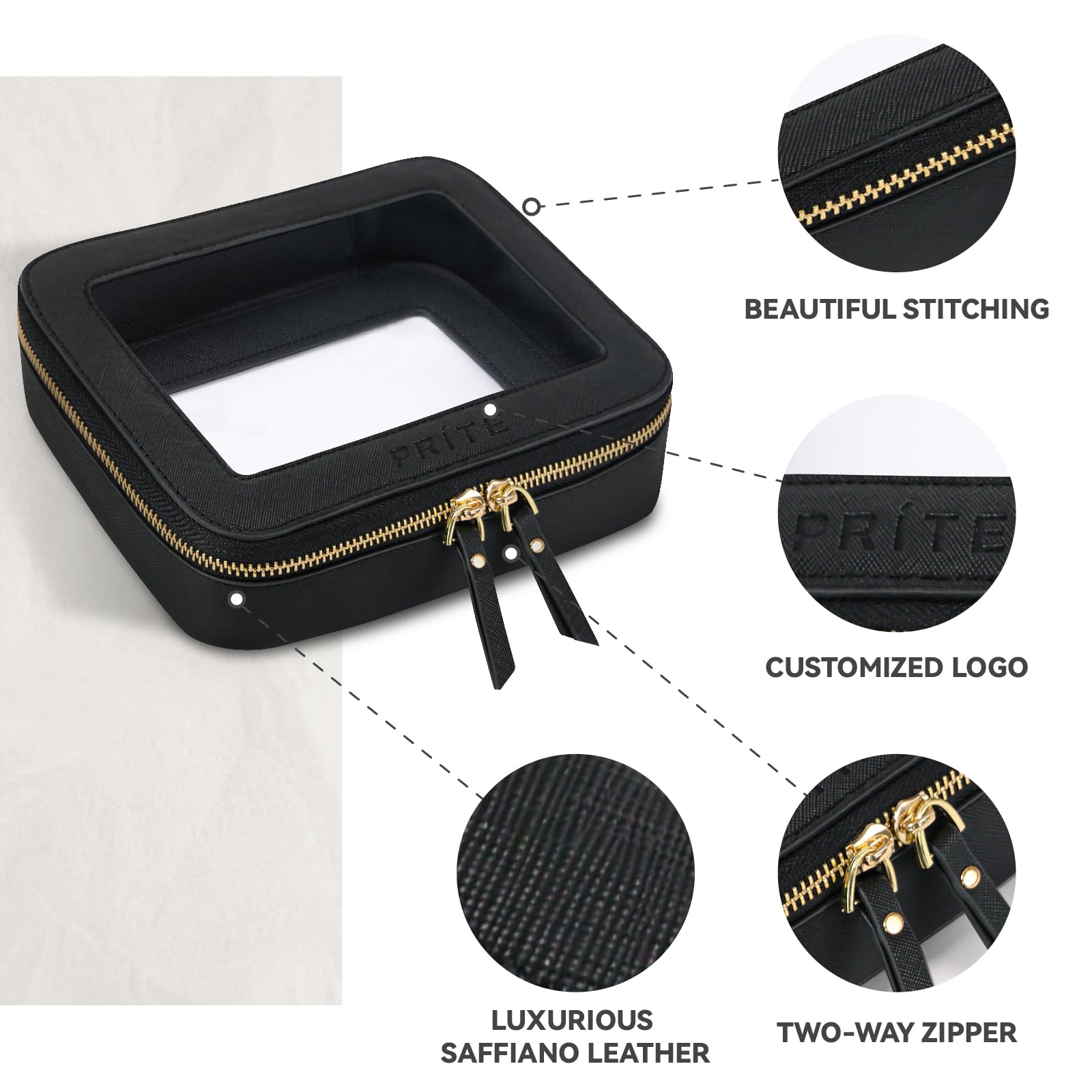 Prite Waterproof Easy-Clean Makeup Bag keeps contents fresh with wipe-clean material.
