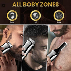 PRITECH beard trimmer with foil shaver for clean edges and smooth skin.