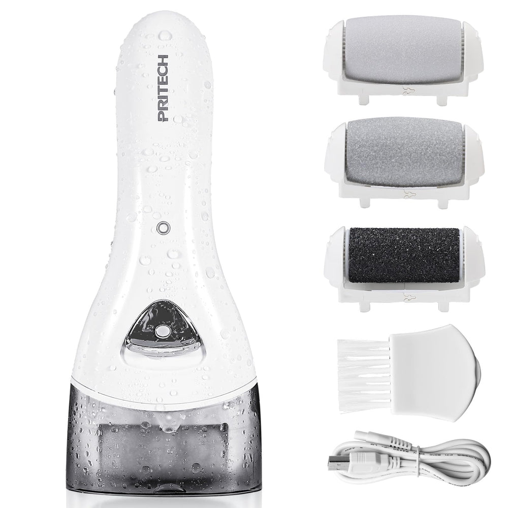 PRITECH electric foot callus remover cordless design for easy at-home pedicures