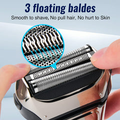 PRITECH Electric Razor LED-display shows battery status at a glance.