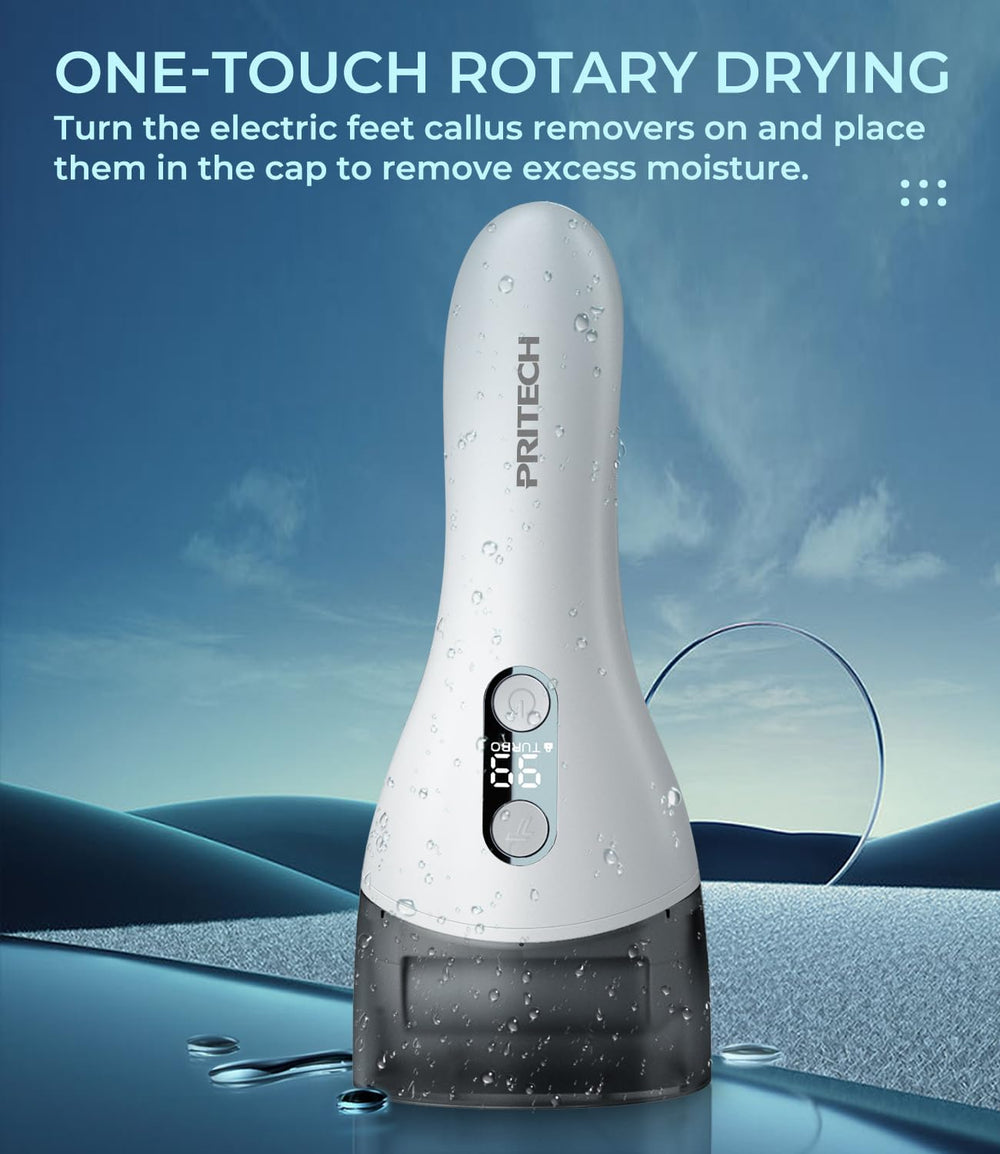 PRITECH ergonomic compact foot file designed for comfortable home use