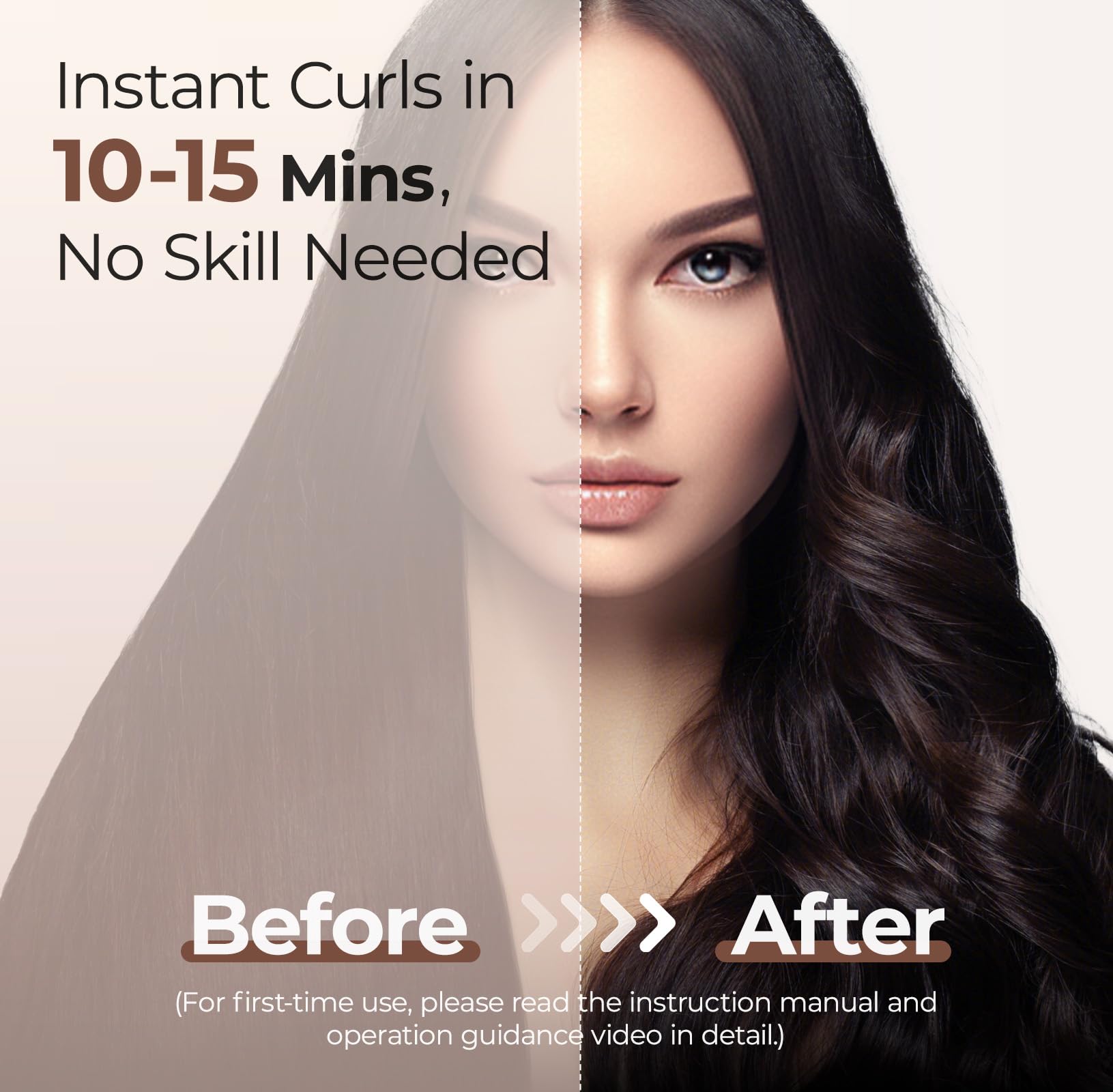PRITECH fast-curl action helps you style quickly in busy mornings.