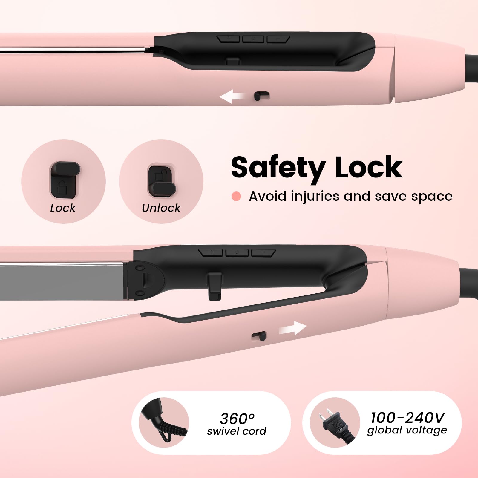 PRITECH flat iron 60-minute auto-off for safer routine and peace of mind