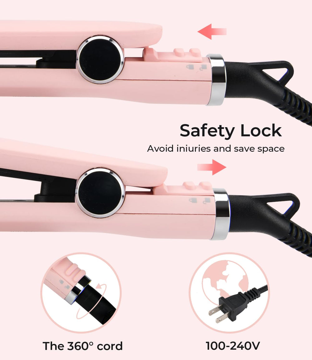 PRITECH Flat Iron travel-lock design keeps it secure during trips.
