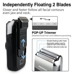 PRITECH shaver LED display clearly shows speed and battery level at a glance.
