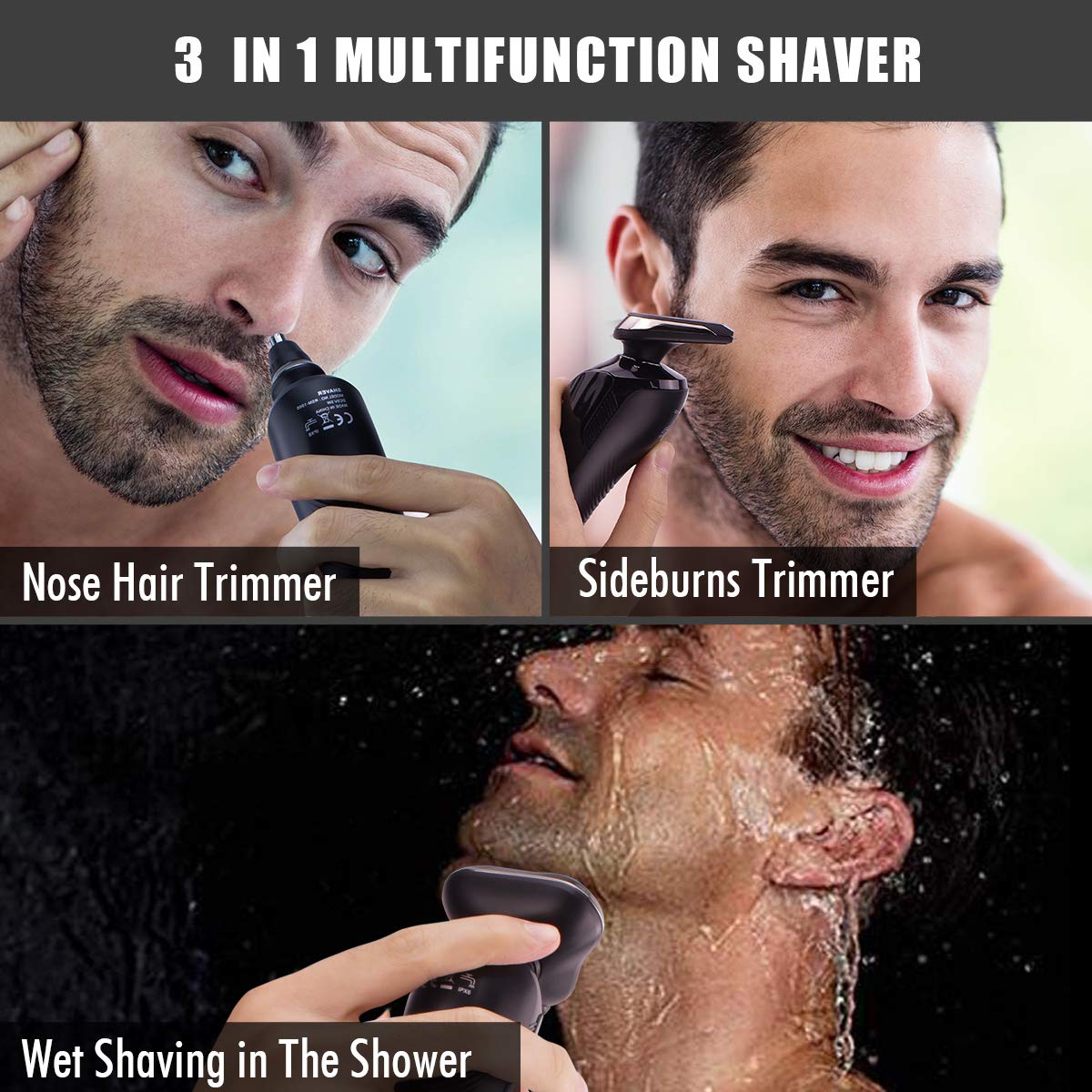 PRITECH electric razor contour adaptation hugs jaw and neck for even results