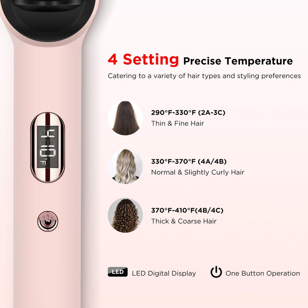 Prizm hair straightener brush LED display aids precise temperature control