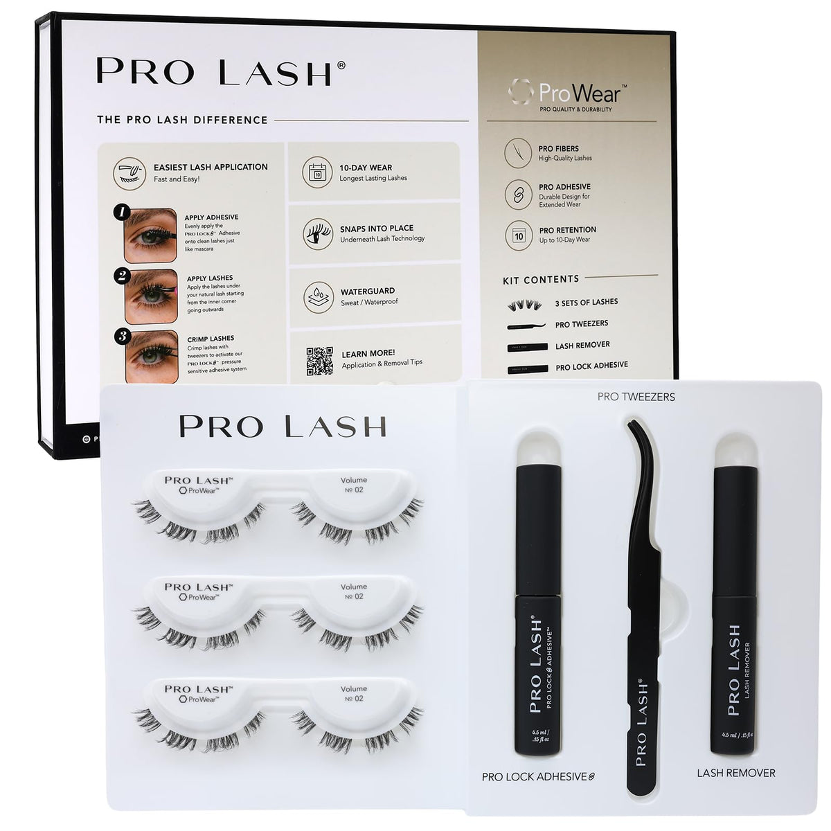 Pro Lash ProWear Starter Lash Clusters Kit pack shot for bold volume and all-day wear.
