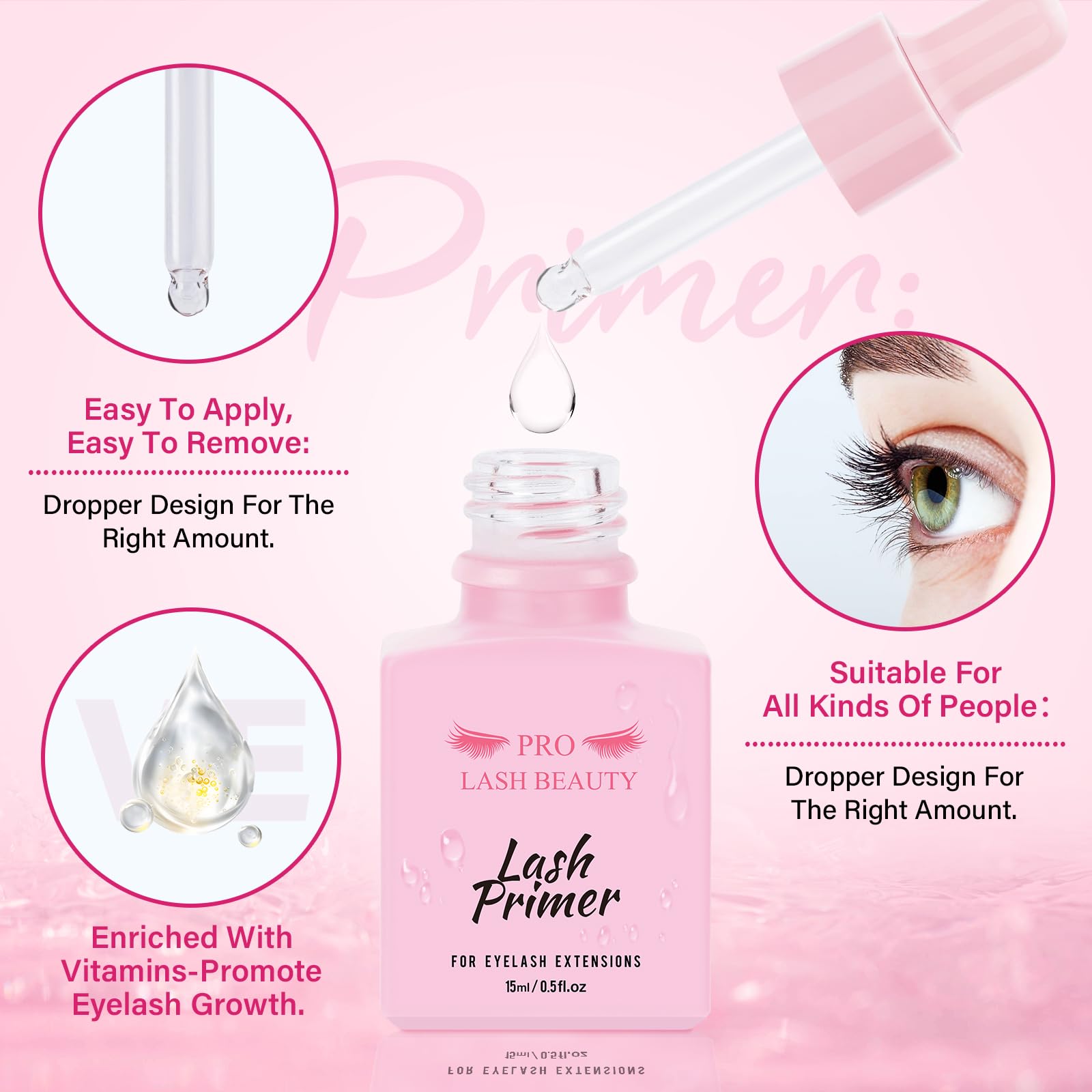 PRO LASHBEAUTY lash-sealant gloss finish on extensions indicates immediate glue sealing