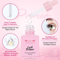 PRO LASHBEAUTY lash-sealant gloss finish on extensions indicates immediate glue sealing