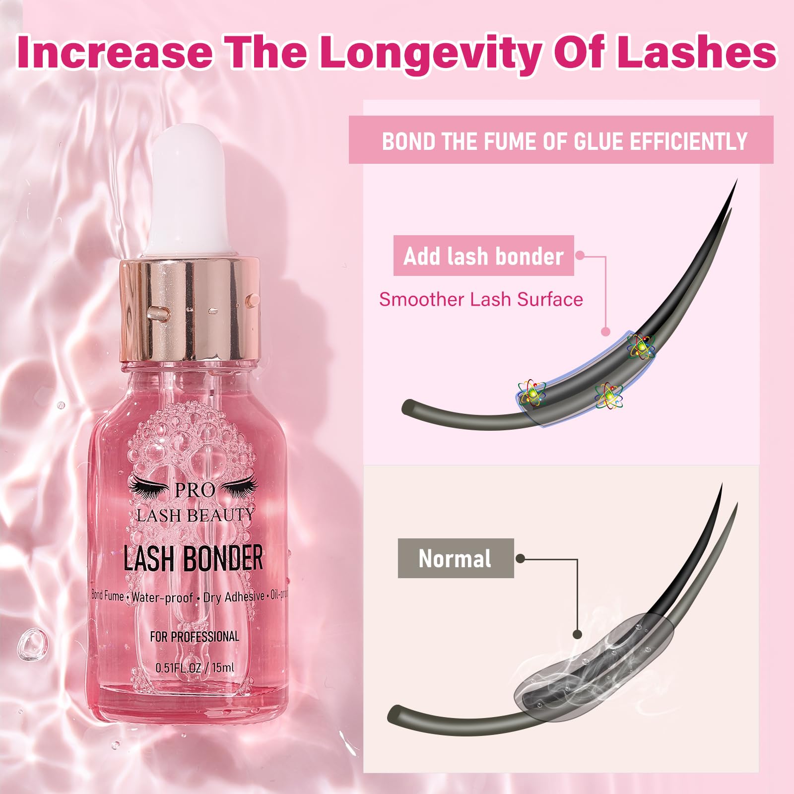 PRO LASHBEAUTY primer bottle application-brush shows oil-free lash prep benefit