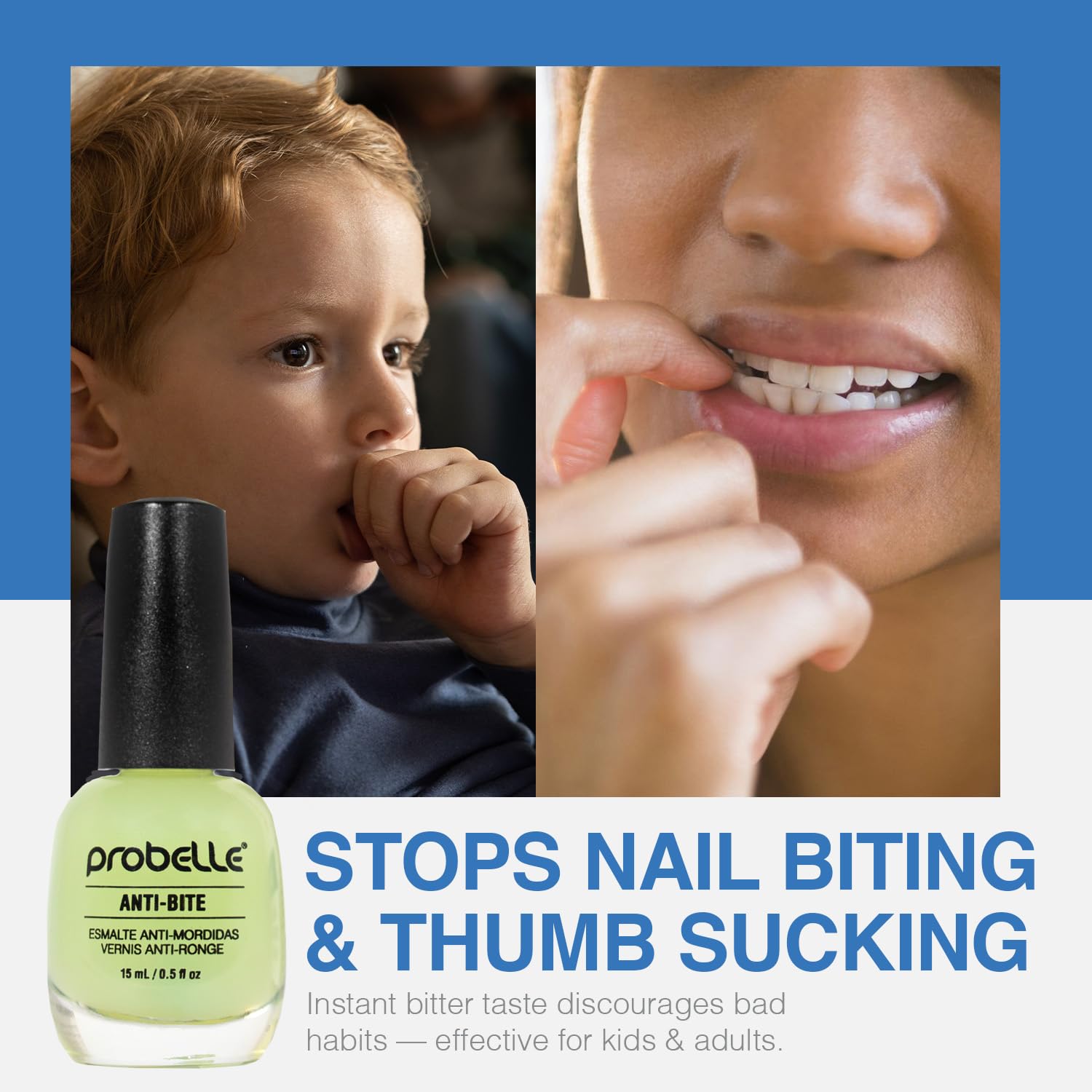 Probelle Anti-Bite matte finish gives a unisex, discreet deterrent look