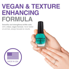 Probelle Hydrating Base Coat on nails for hydration and smoother texture.