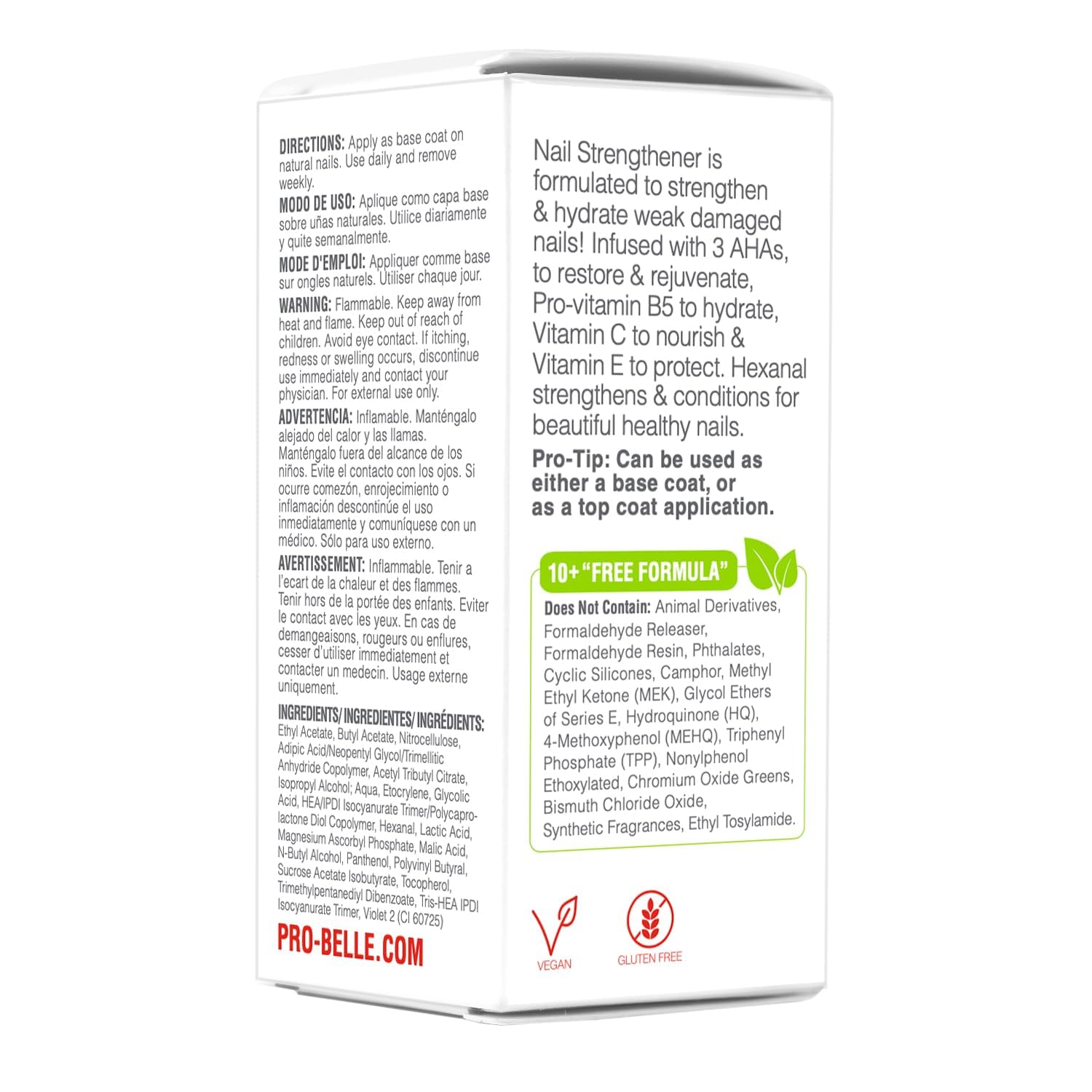 Nails after gel manicure recovery with Probelle Strengthener