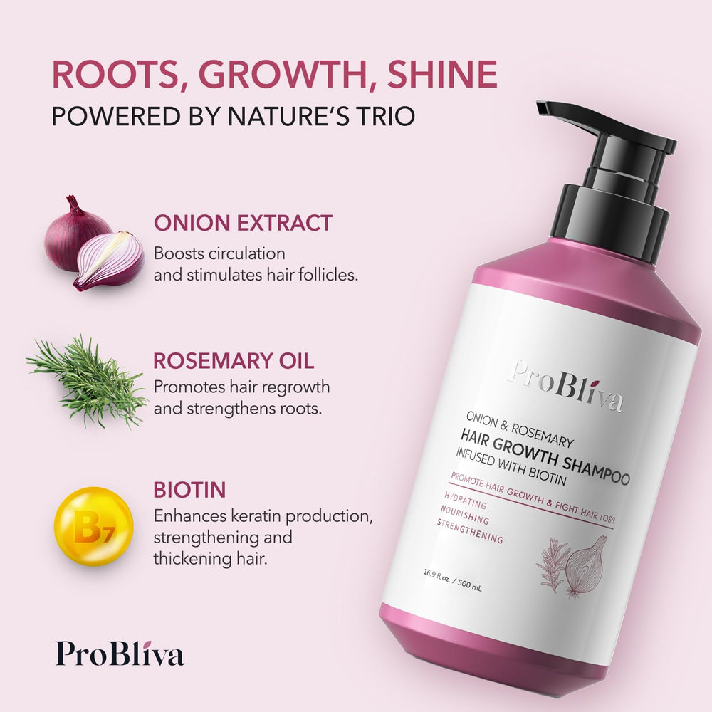 ProBliva onion-rosemary-shampoo scalp-application shows nourishing scalp care