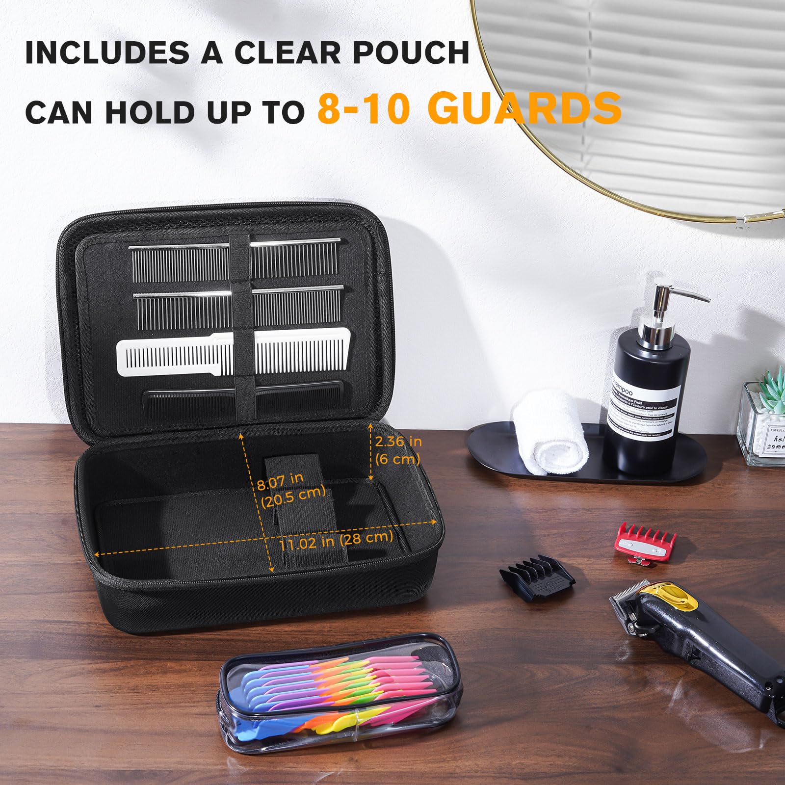 ProCase barber case clipper compartment keeps three clippers organized and accessible