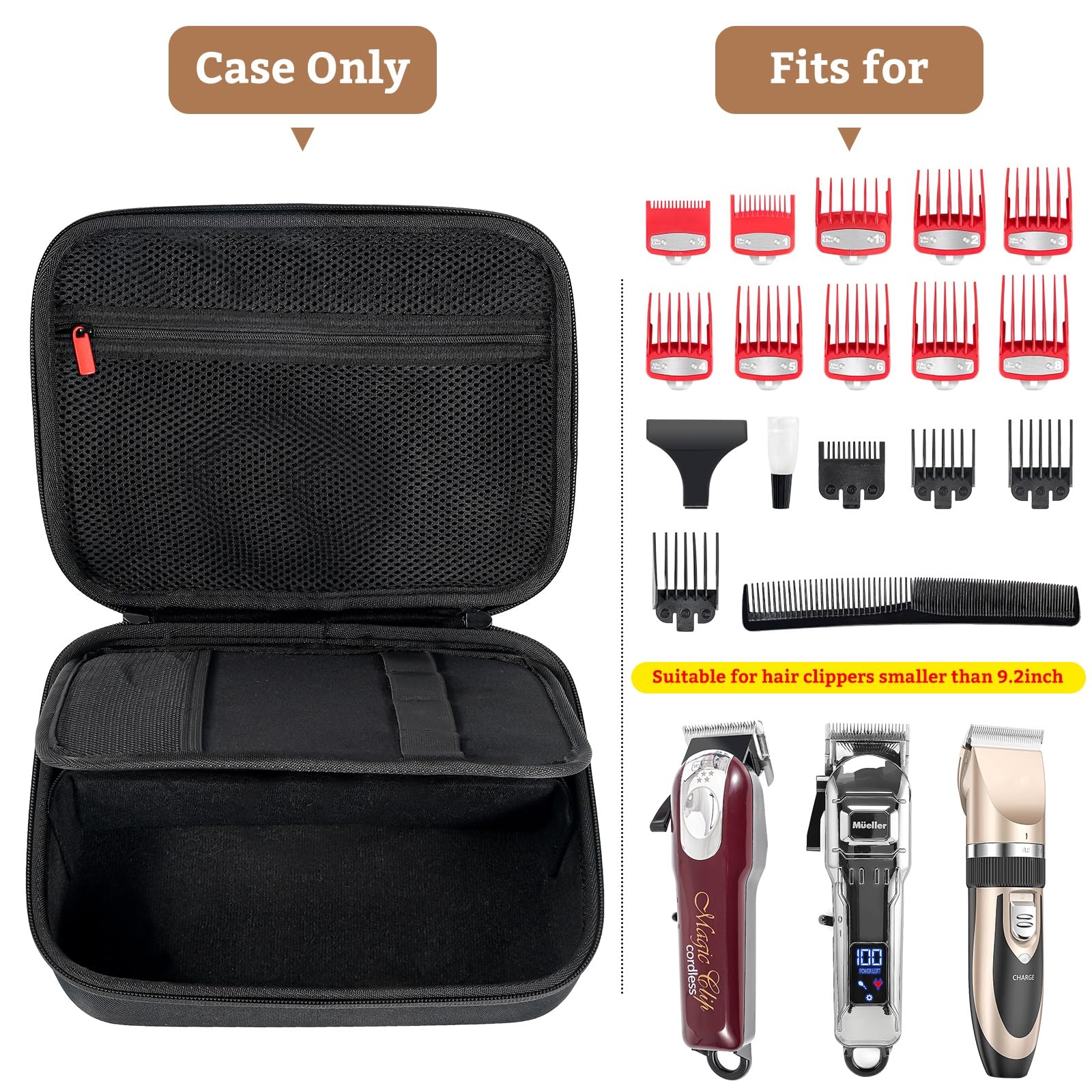 ProCase hard travel case soft lining protects grooming tools during travel