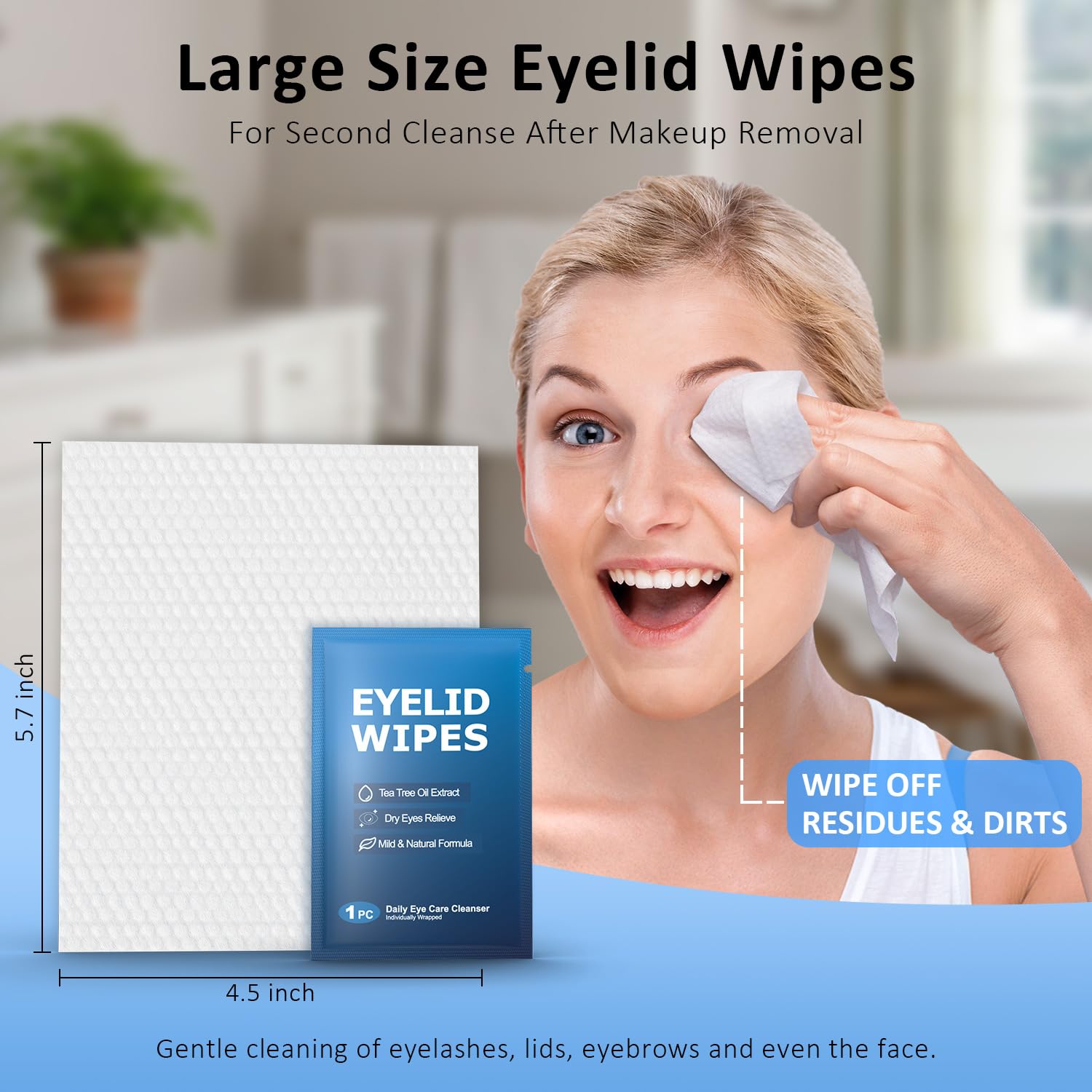 ProCIV eyelid wipes dual-side cleanse for deep dirt removal and gentle exfoliation.
