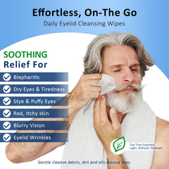 ProCIV eyelid wipes extra-large textured cleanse for deep, gentle eyelid cleansing.