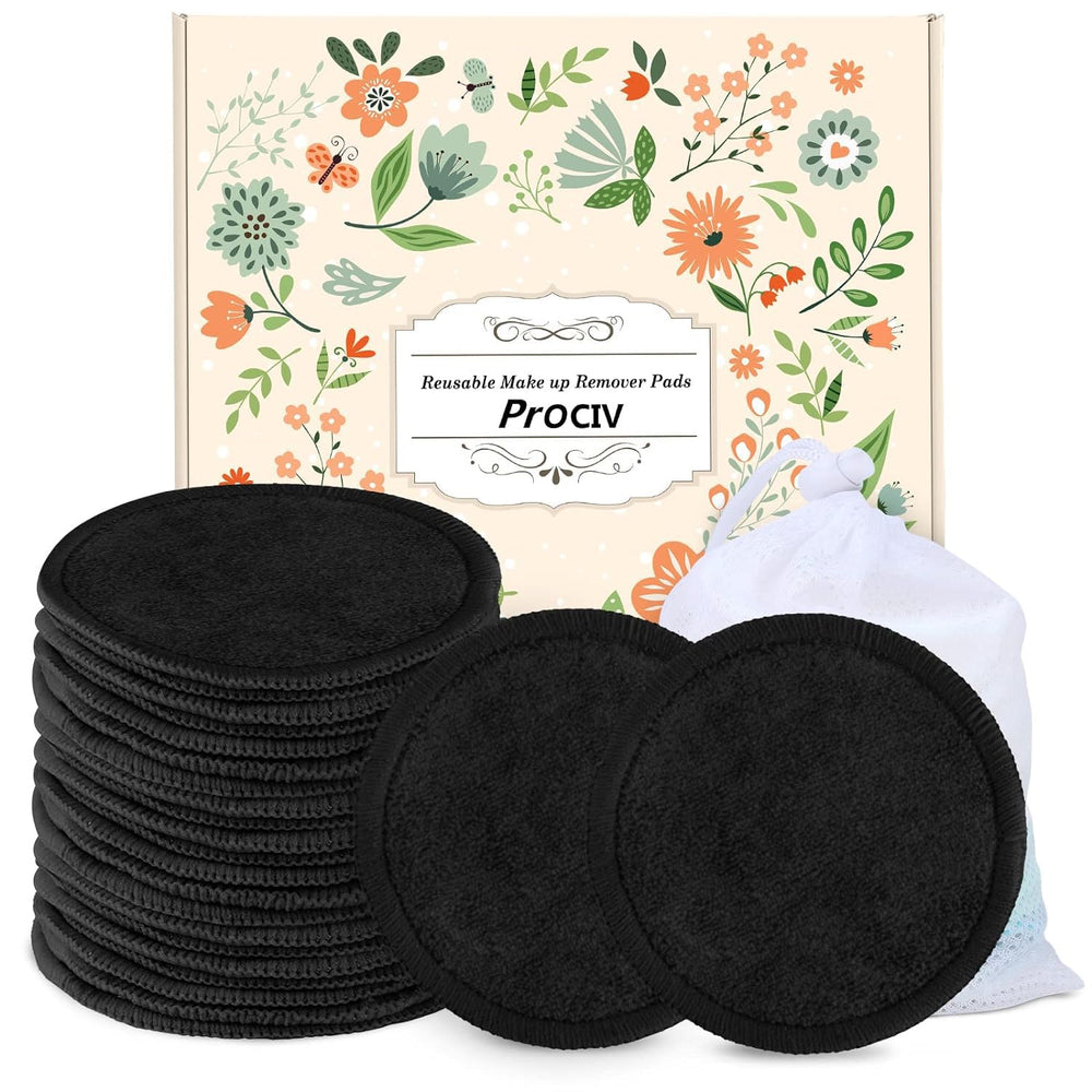 ProCIV reusable makeup remover pads pack black for zero-waste skincare