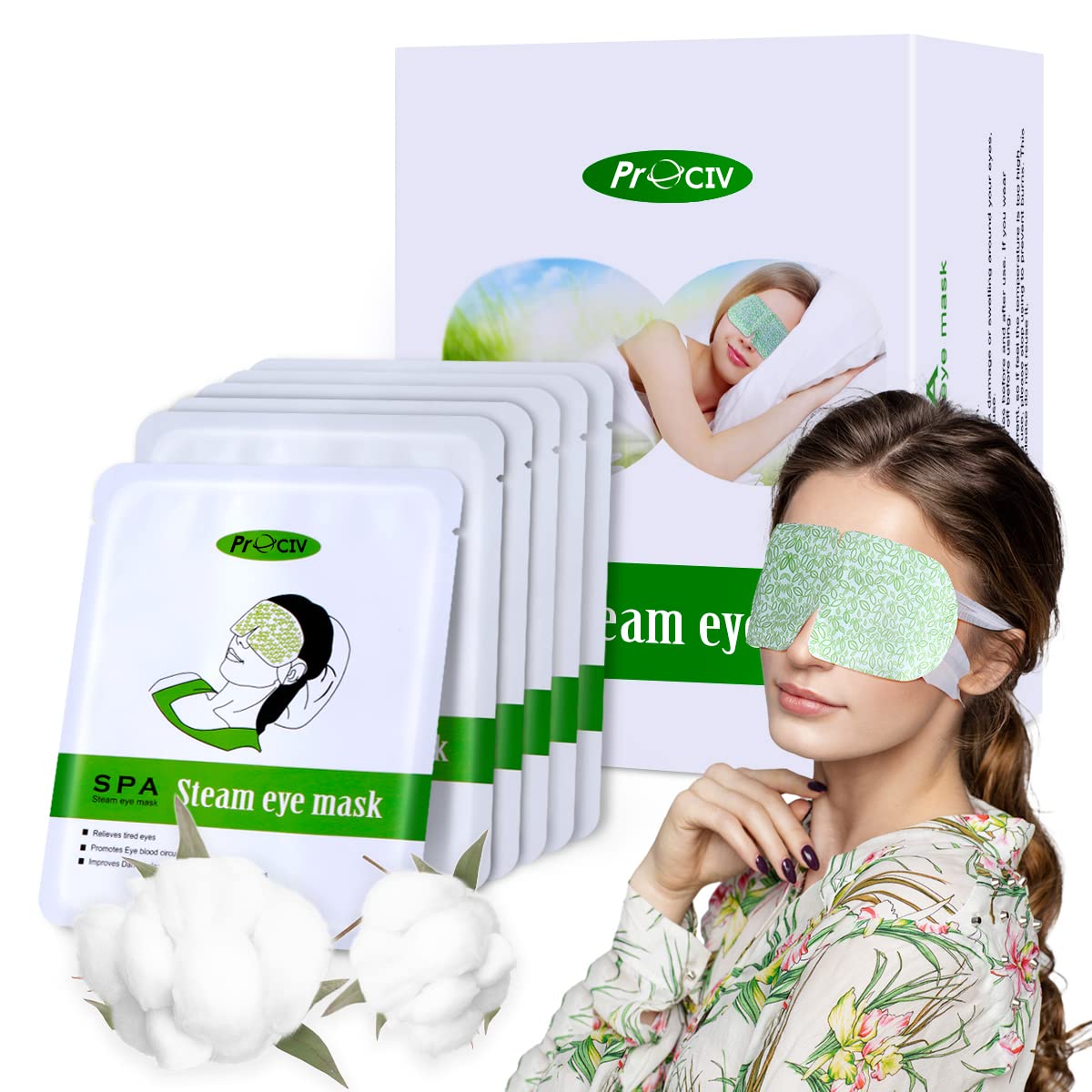 Prociv warm eye mask activates moisture-heat for soothing eye fatigue