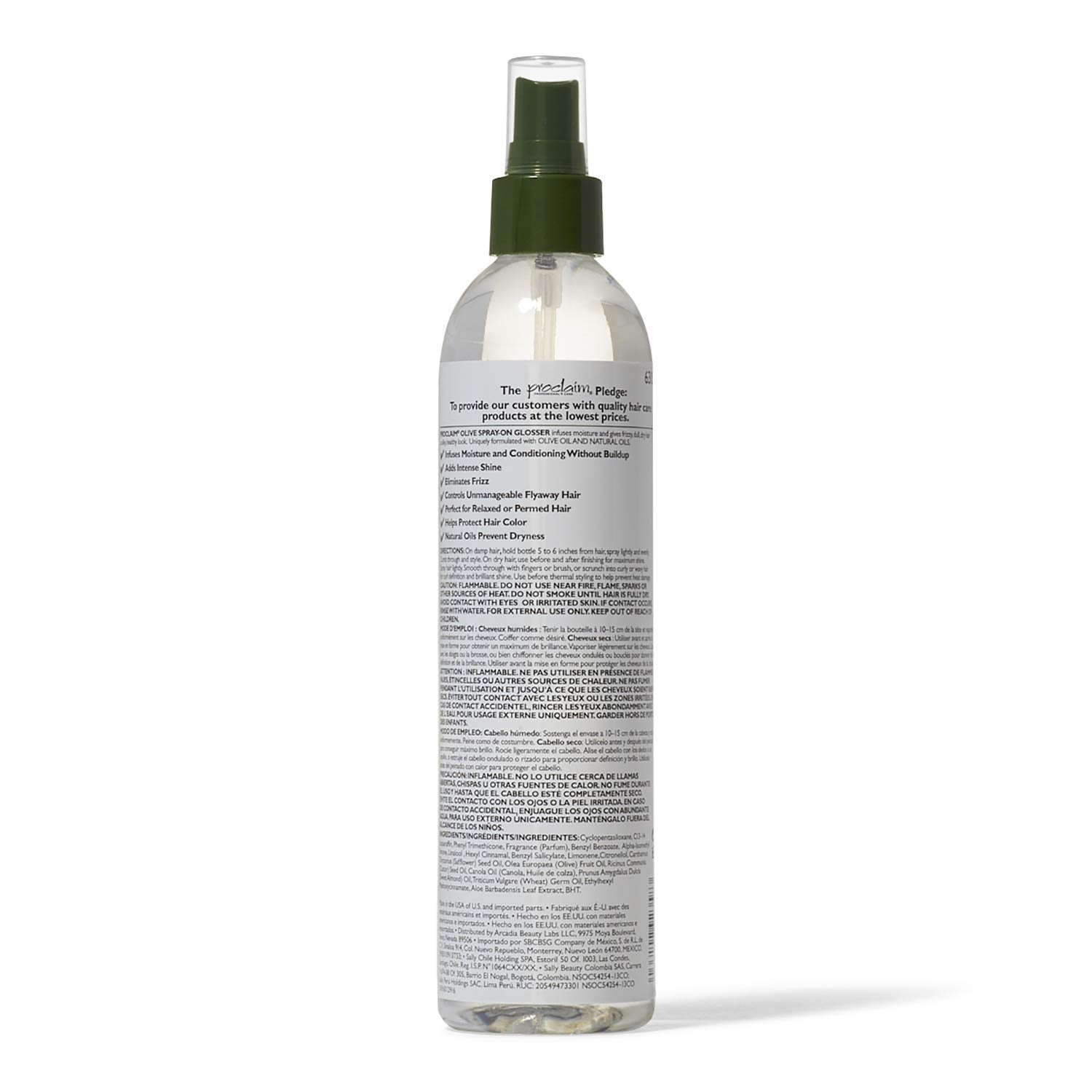 Proclaim Olive Spray On Glosser hair-gloss with luminous shine and color protection