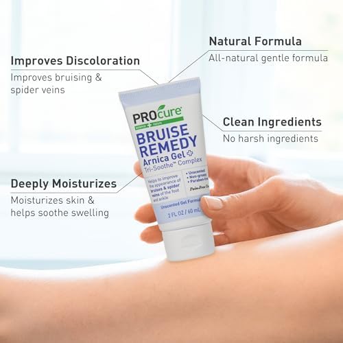 PROcure Arnica & MSM Gel being rubbed in for bruise appearance support.