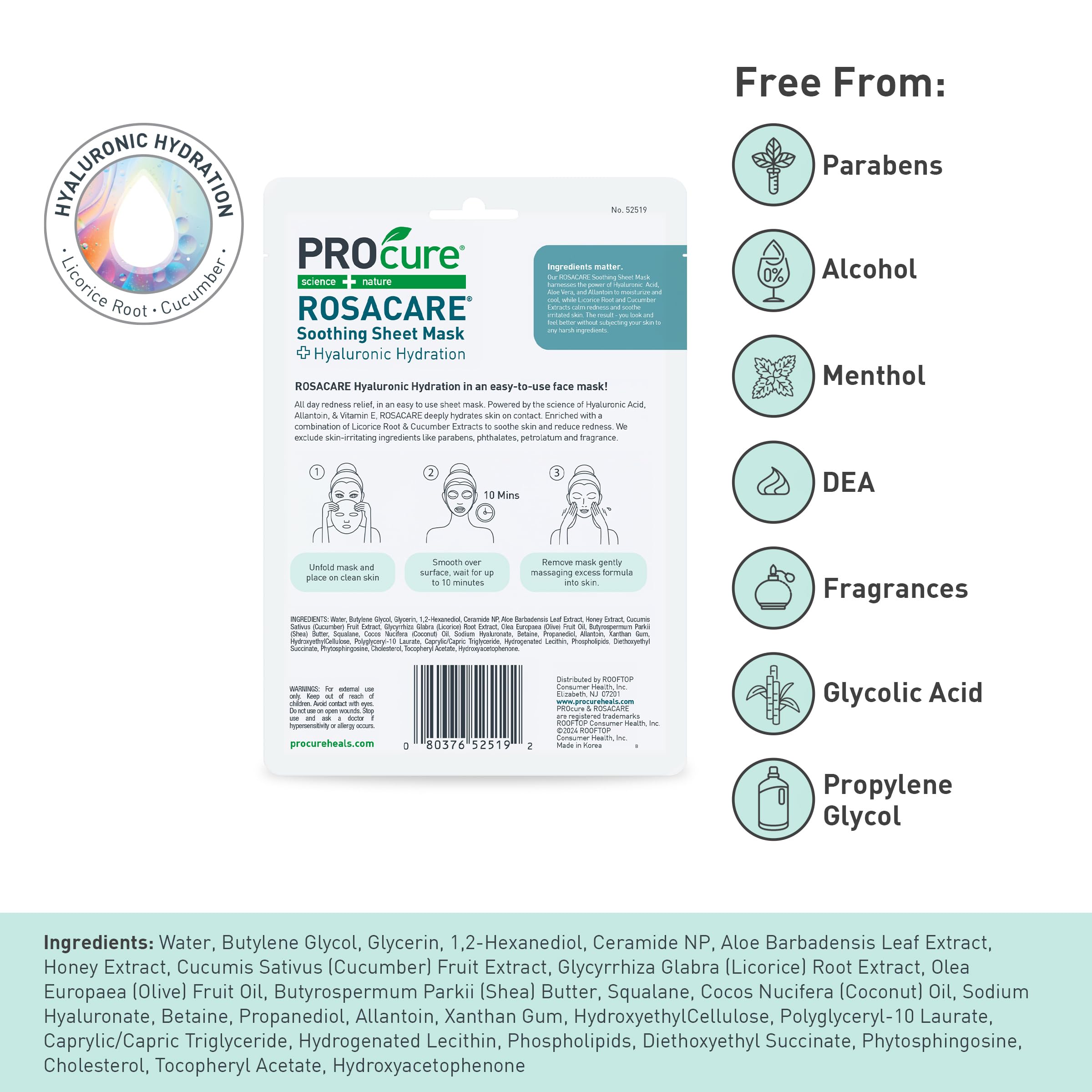 PROcure Rosacare fragrance-free formula for sensitive skin.