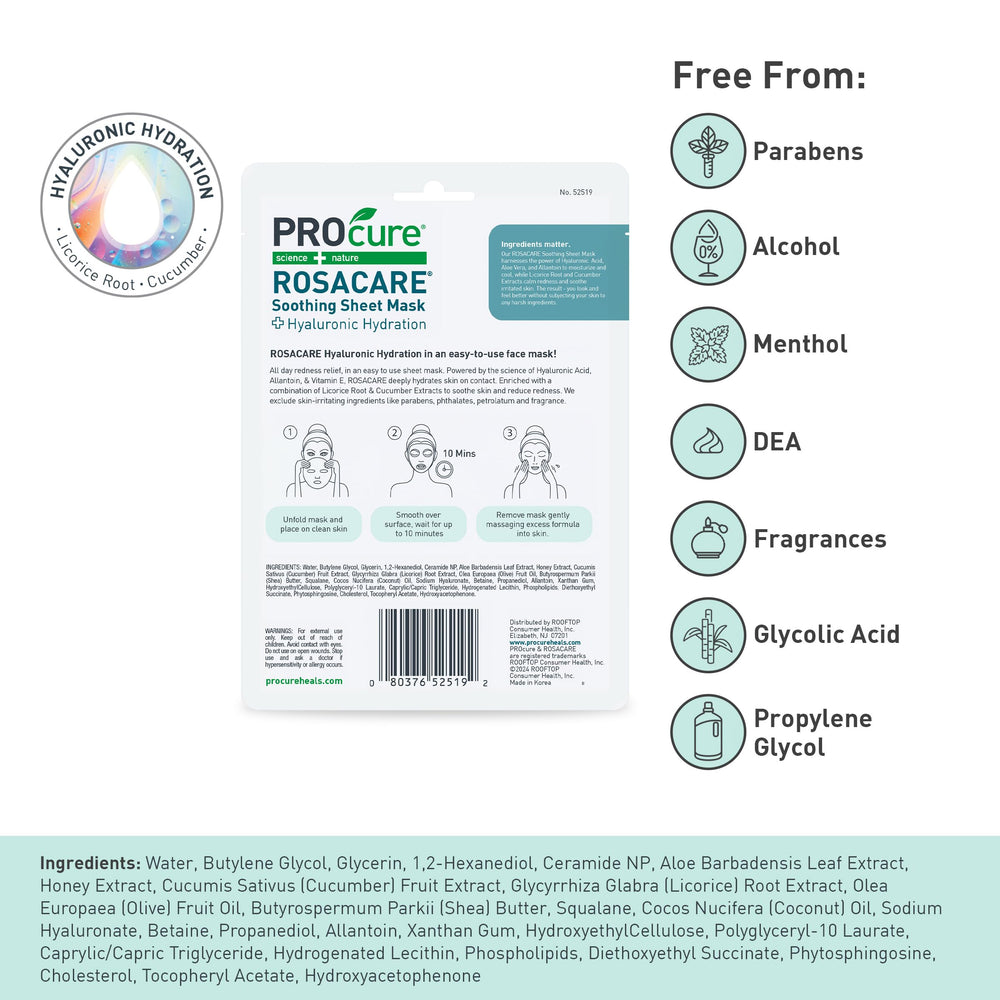 PROcure Rosacare fragrance-free formula for sensitive skin.