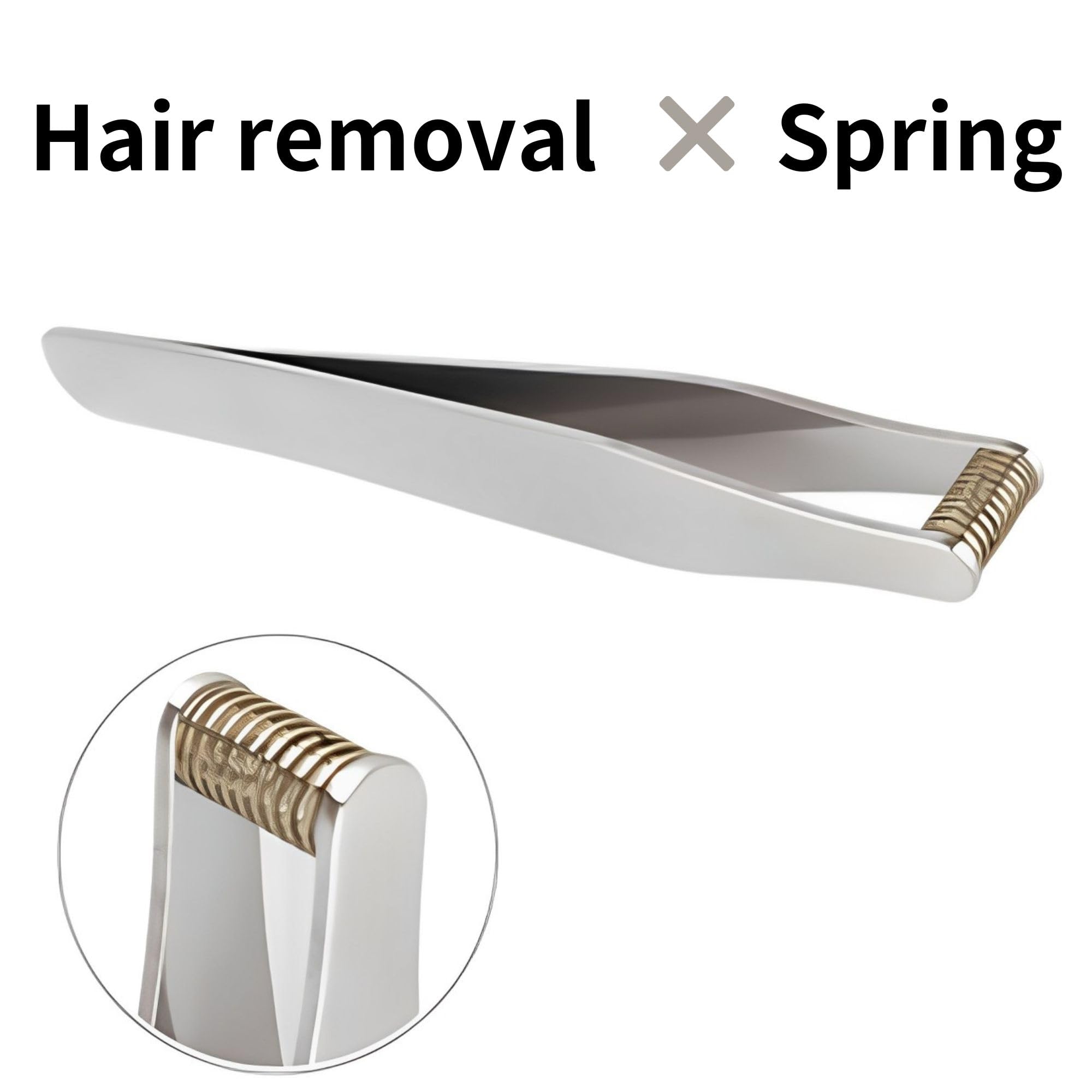 Product of Gifu Japan Seki ear hair trimmer spring mechanism demonstrates safe hair capture.