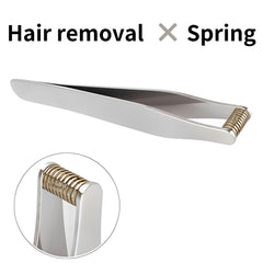 Product of Gifu Japan Seki ear hair trimmer spring mechanism demonstrates safe hair capture.