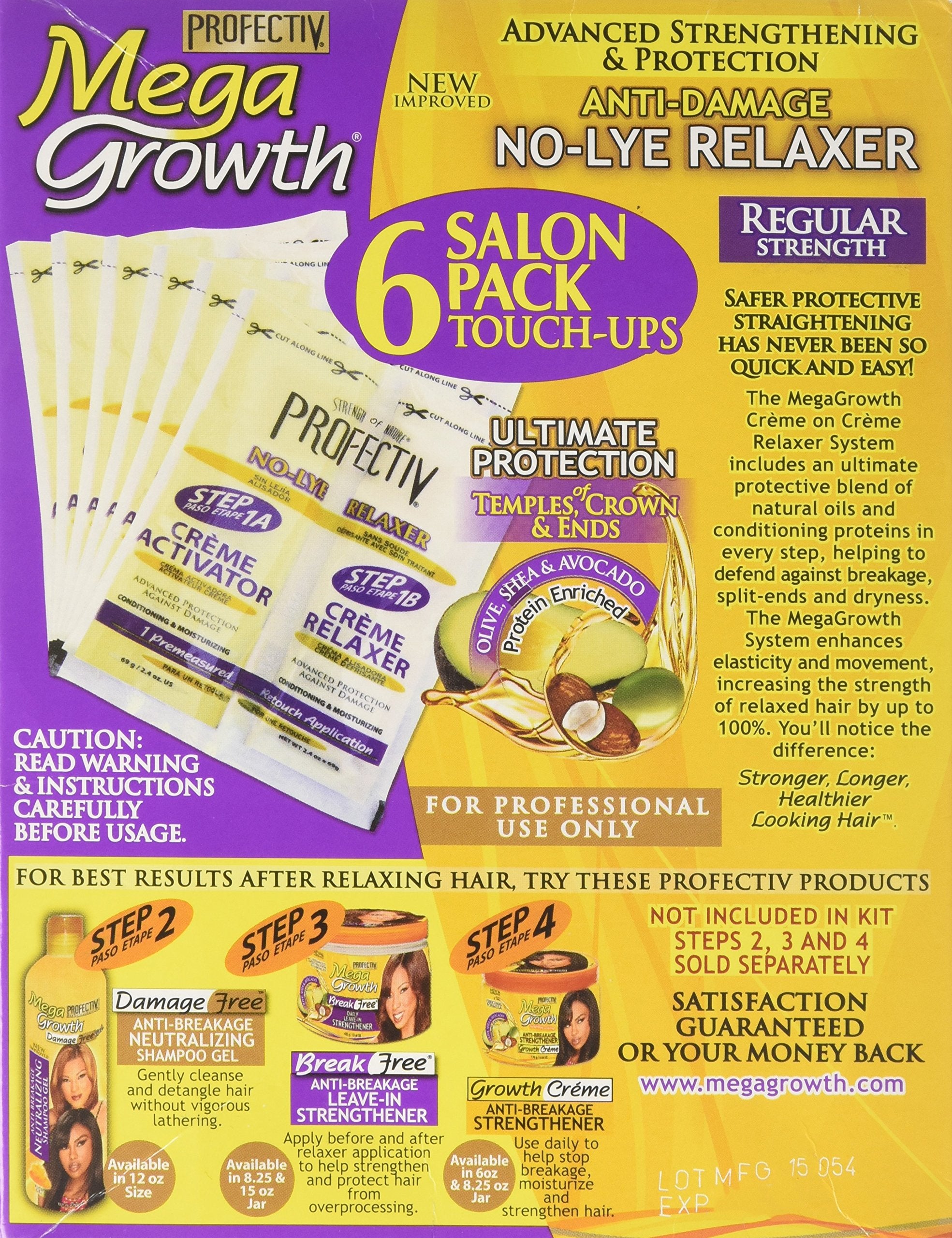 Profectiv Mega Growth Anti-Damage Relaxer bottle close-up emphasizes regular-strength care