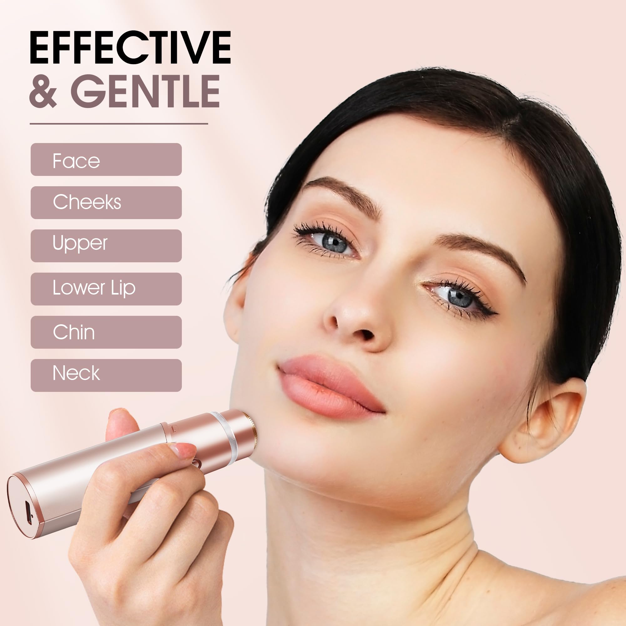Profeir dual-blade circular design enables precise facial hair removal on fine hairs.