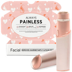 Profeir face hair removal device in rose gold for painless peach fuzz removal.