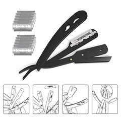 Beard Shaper Kit: professional straight edge razor for smooth beard trimming.