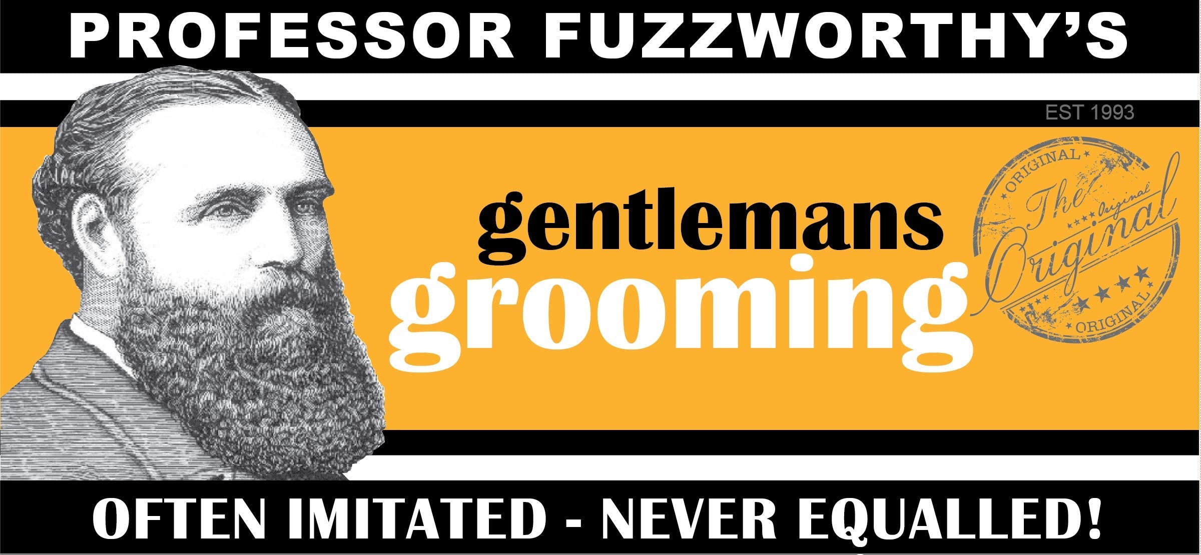 Professor Fuzzworthy's Handmade in Tasmania image shows premium natural ingredients for grooming.