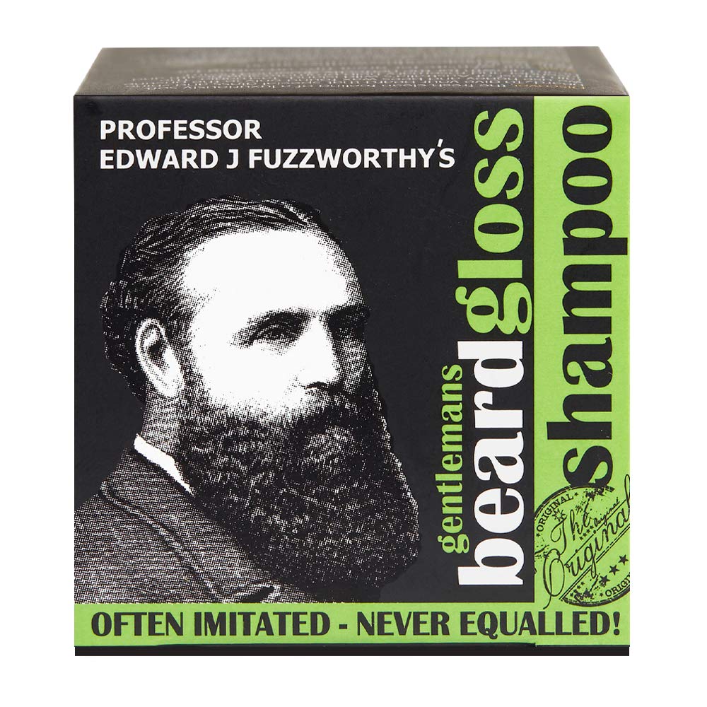 Professor Fuzzworthy's beard shampoo bar Tasmanian ACV close-up for clean, refreshed facial hair.