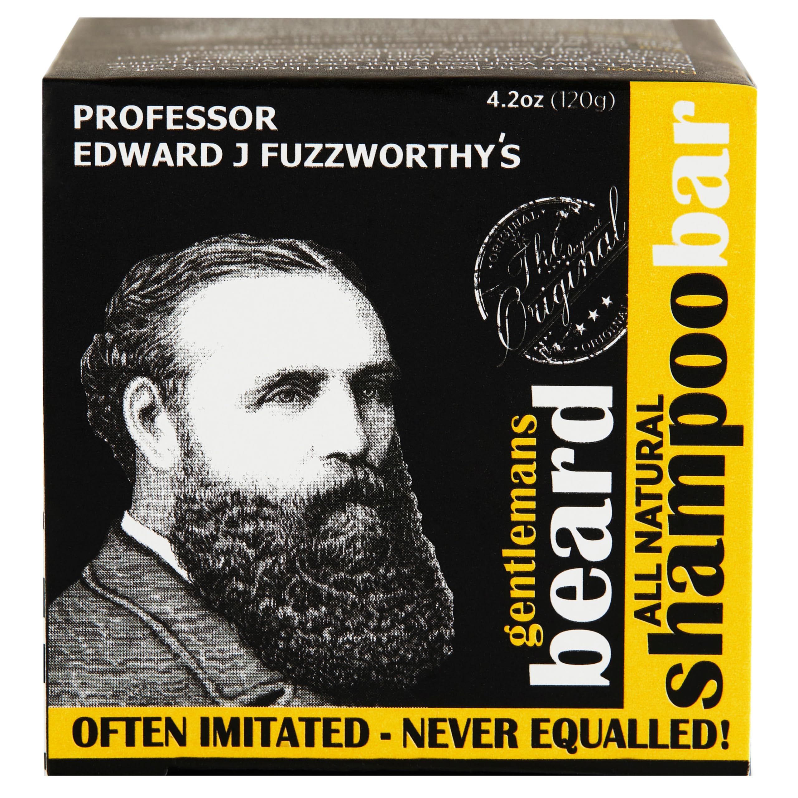 Professor Fuzzworthy's Beard Shampoo bottle shows Tasmanian oils for nourished beard.