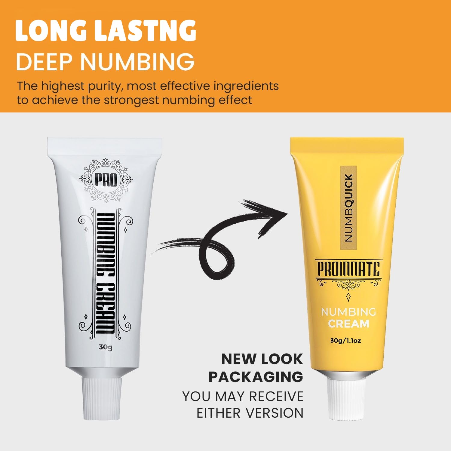 Proinnate Numbing Cream application-area close-up shows target-area relief.