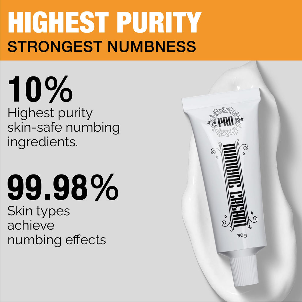 Proinnate Numbing Cream with emu oil bottle highlights soothing application.