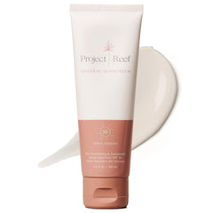 Project Reef SPF50 mineral sunscreen bottle front with reef-safe label.