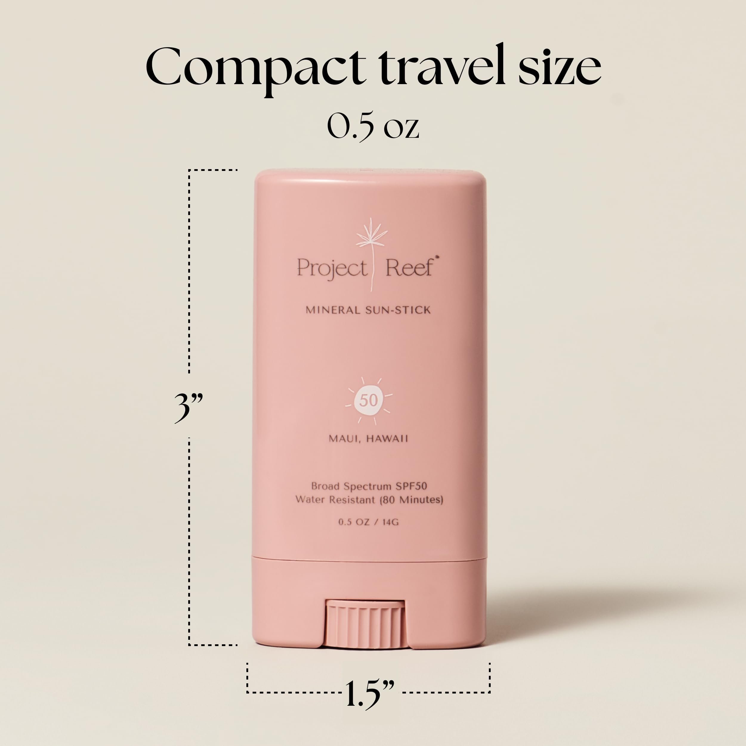 Project Reef SPF50 stick shows water resistance for outdoor sports.