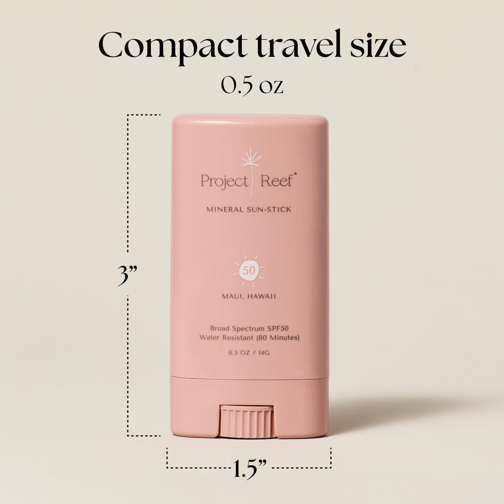 Project Reef SPF50 stick shows water resistance for outdoor sports.