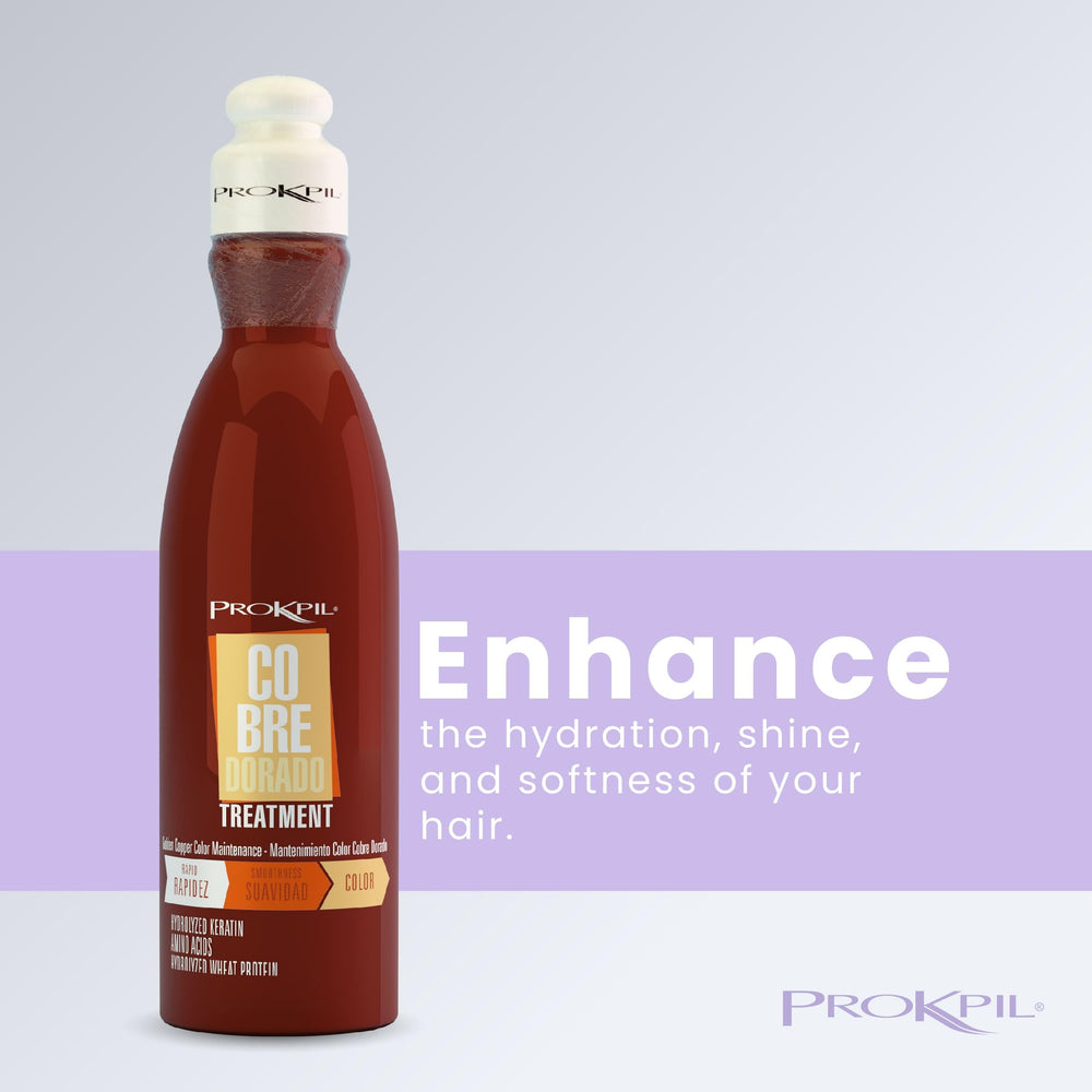 Prokpil Golden Copper hair hydration gloss close-up highlights smoother, softer strands.