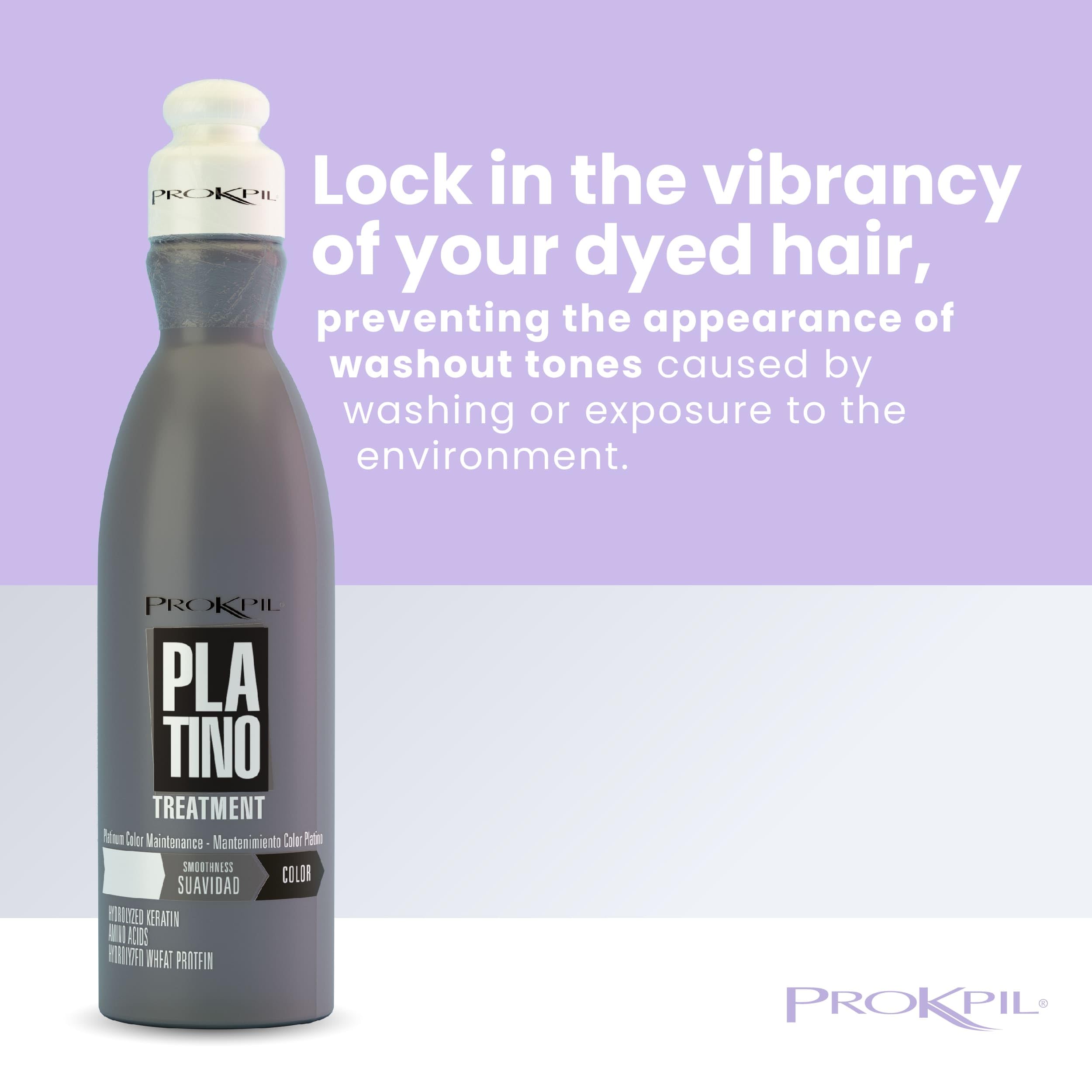 Prokpil platinum hair color shine emphasizes enhanced reflection and glossy texture.