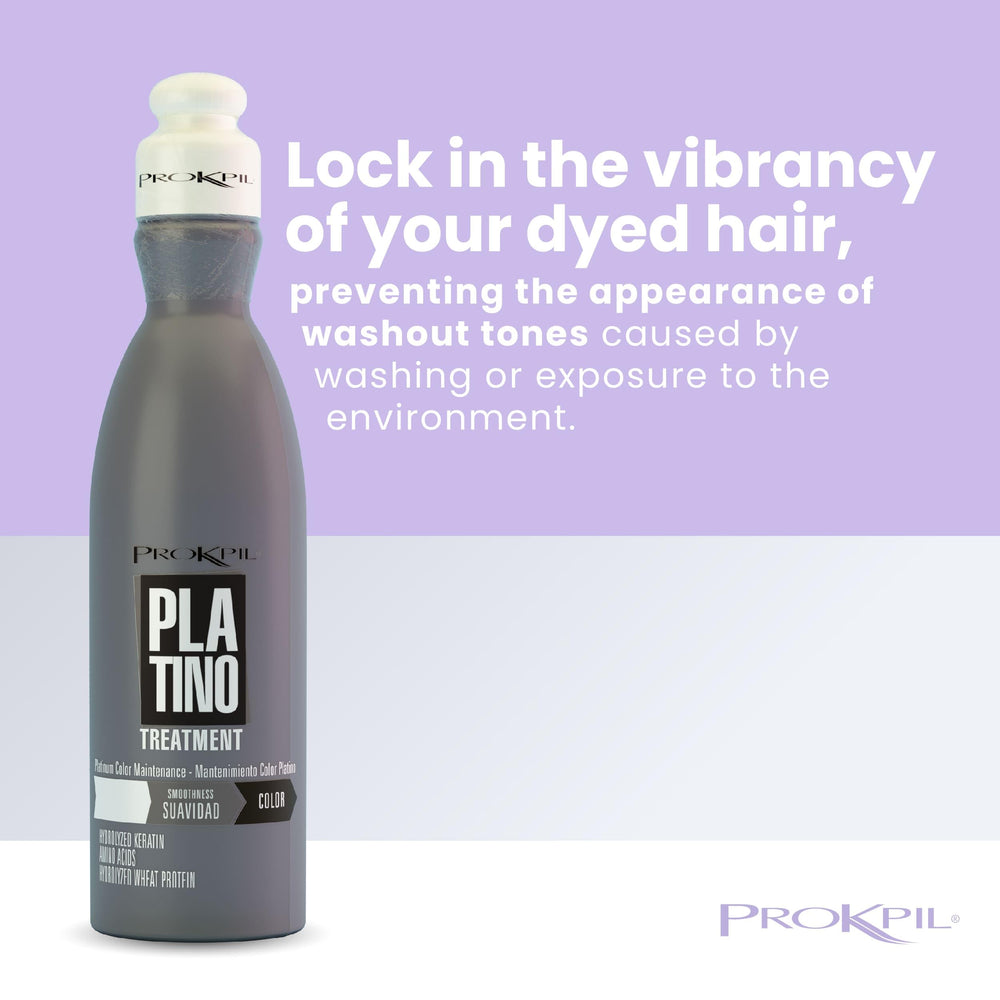 Prokpil platinum hair color shine emphasizes enhanced reflection and glossy texture.