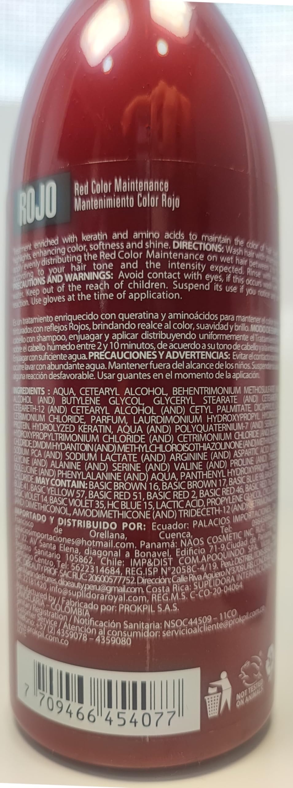 Prokpil Red Maintenance packaging assures color-safe salon-grade care at home.