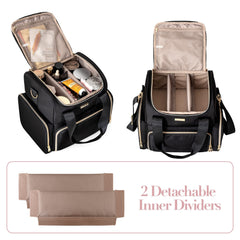 Prokva large cosmetic bag brush storage secures brushes and essentials.