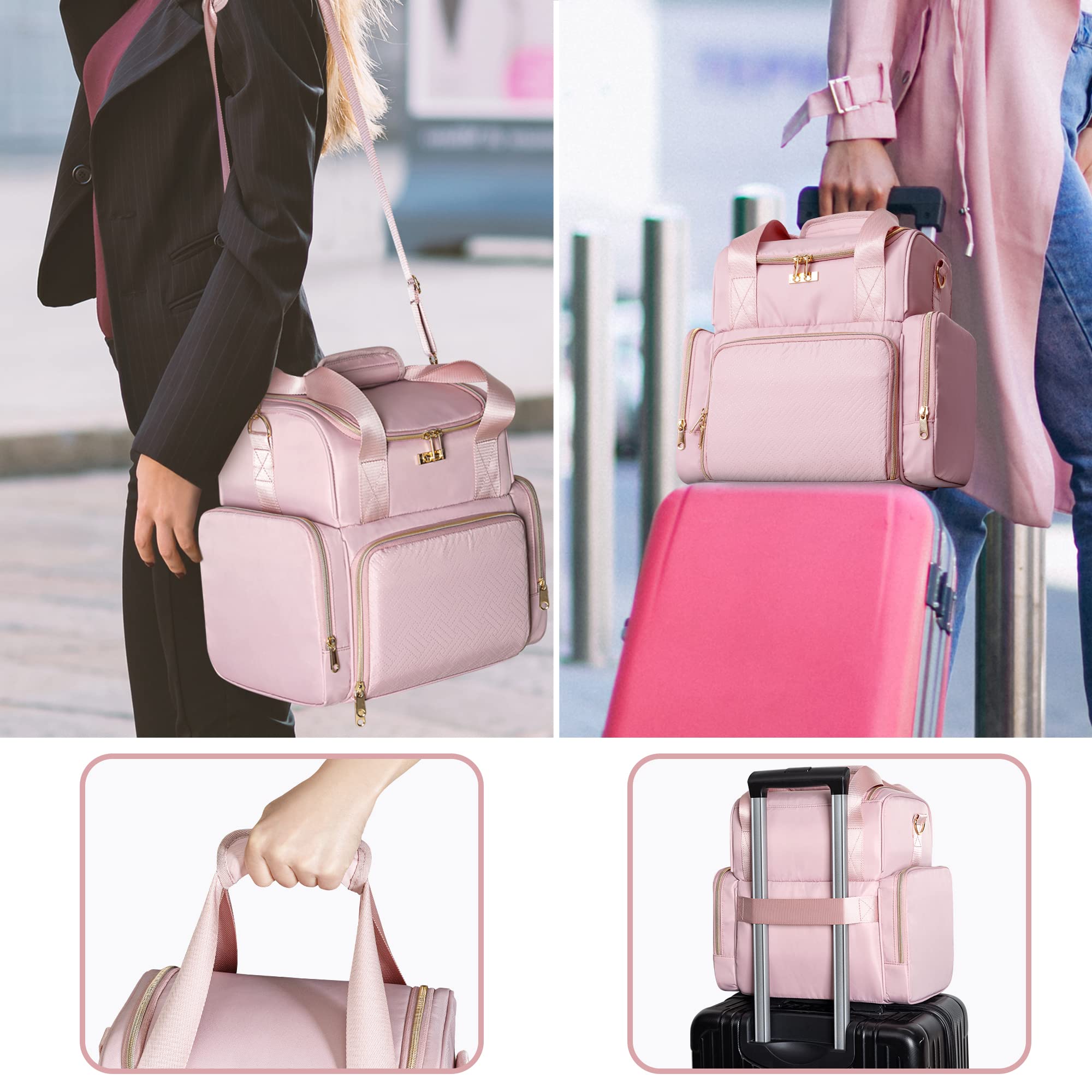 Prokva pink cosmetic bag features premium padding and durable nylon for protection.