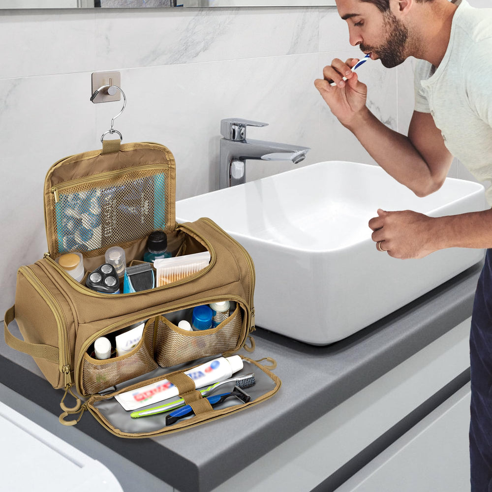 Prokva Tactical Toiletry Bag dry wet separation keeps towels organized